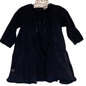 Jottum black light weight corduroy ruffled button long sleeve dress 12 months